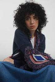 Cardigan etnico frange