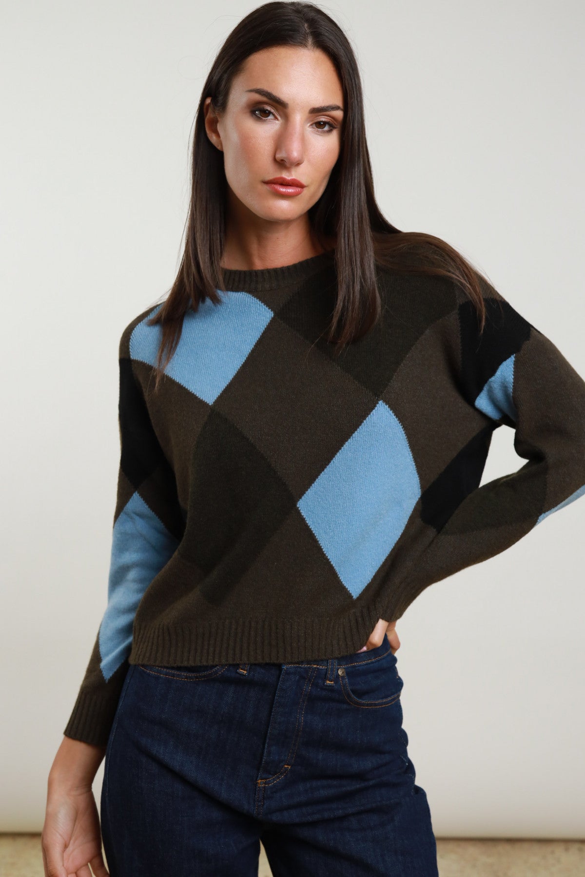 Maglia girocollo rombi