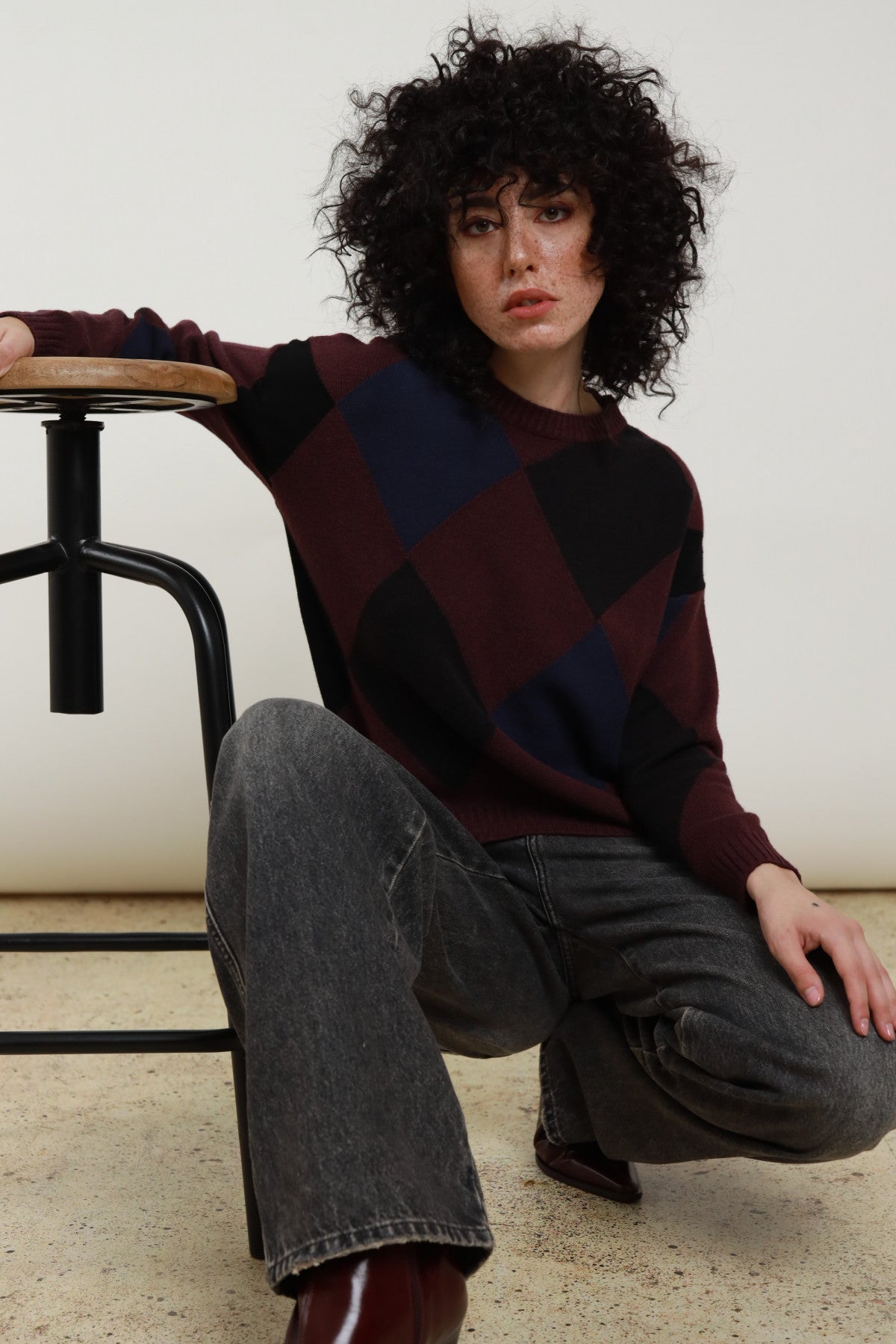 Maglia girocollo rombi