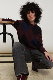Maglia girocollo rombi