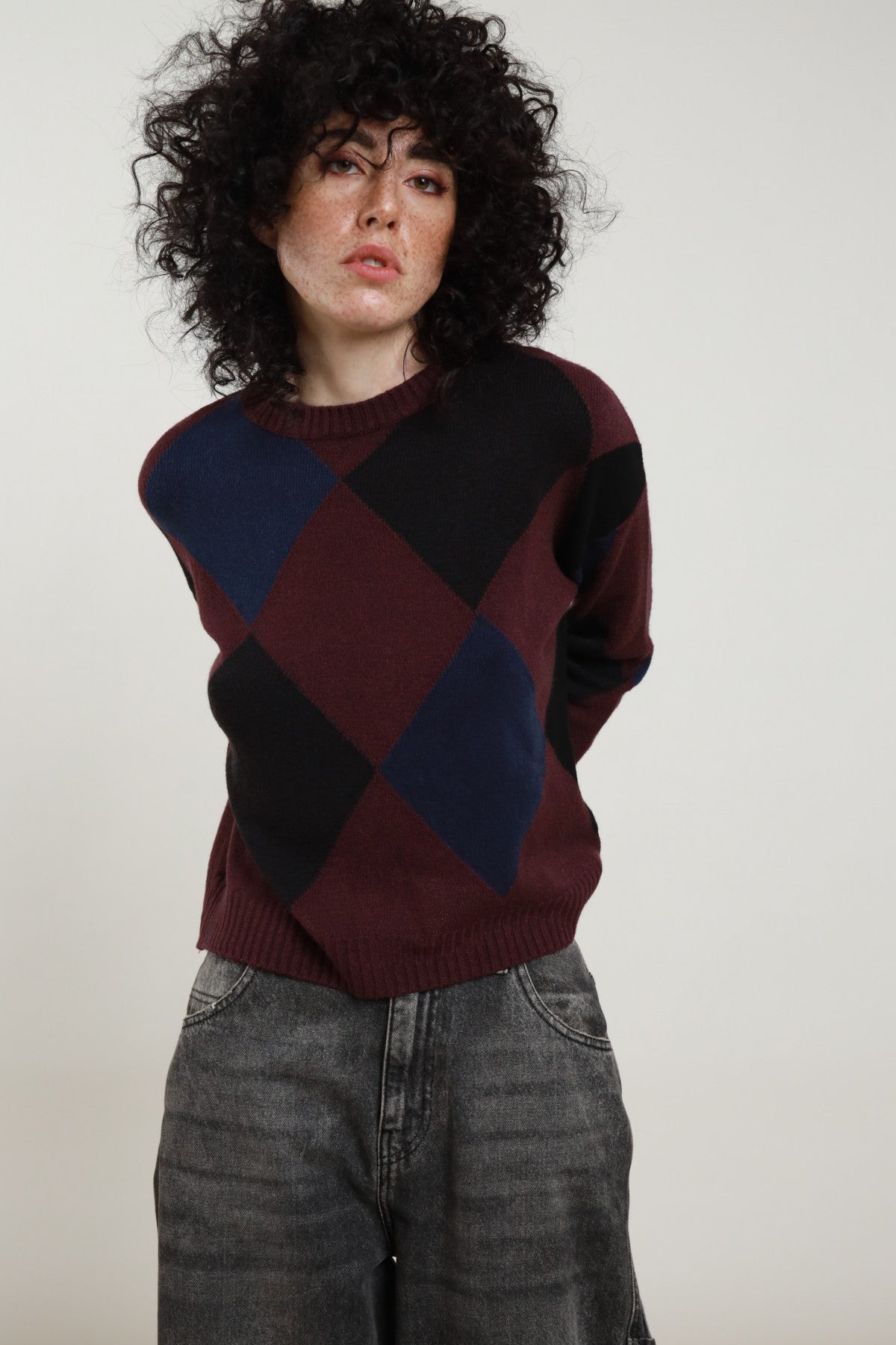 Maglia girocollo rombi