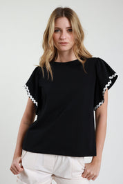 T-shirt rouge maniche