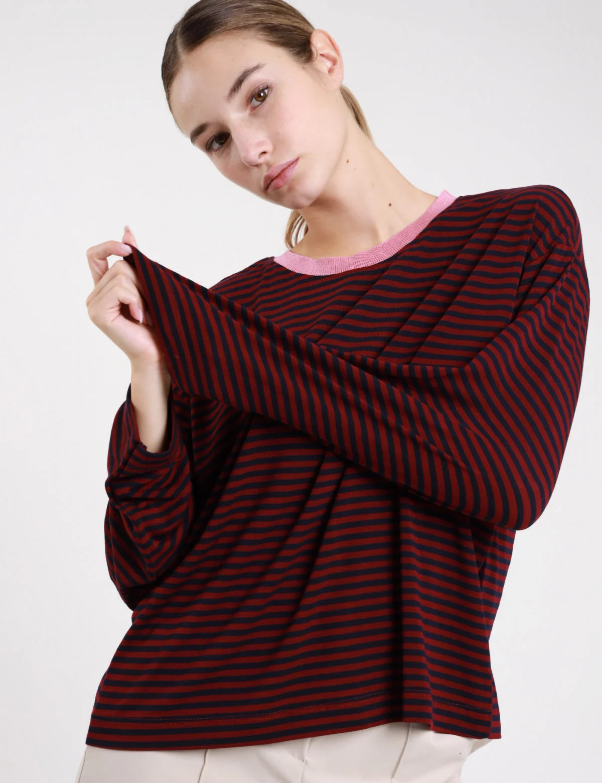 Maglia girocollo a righe