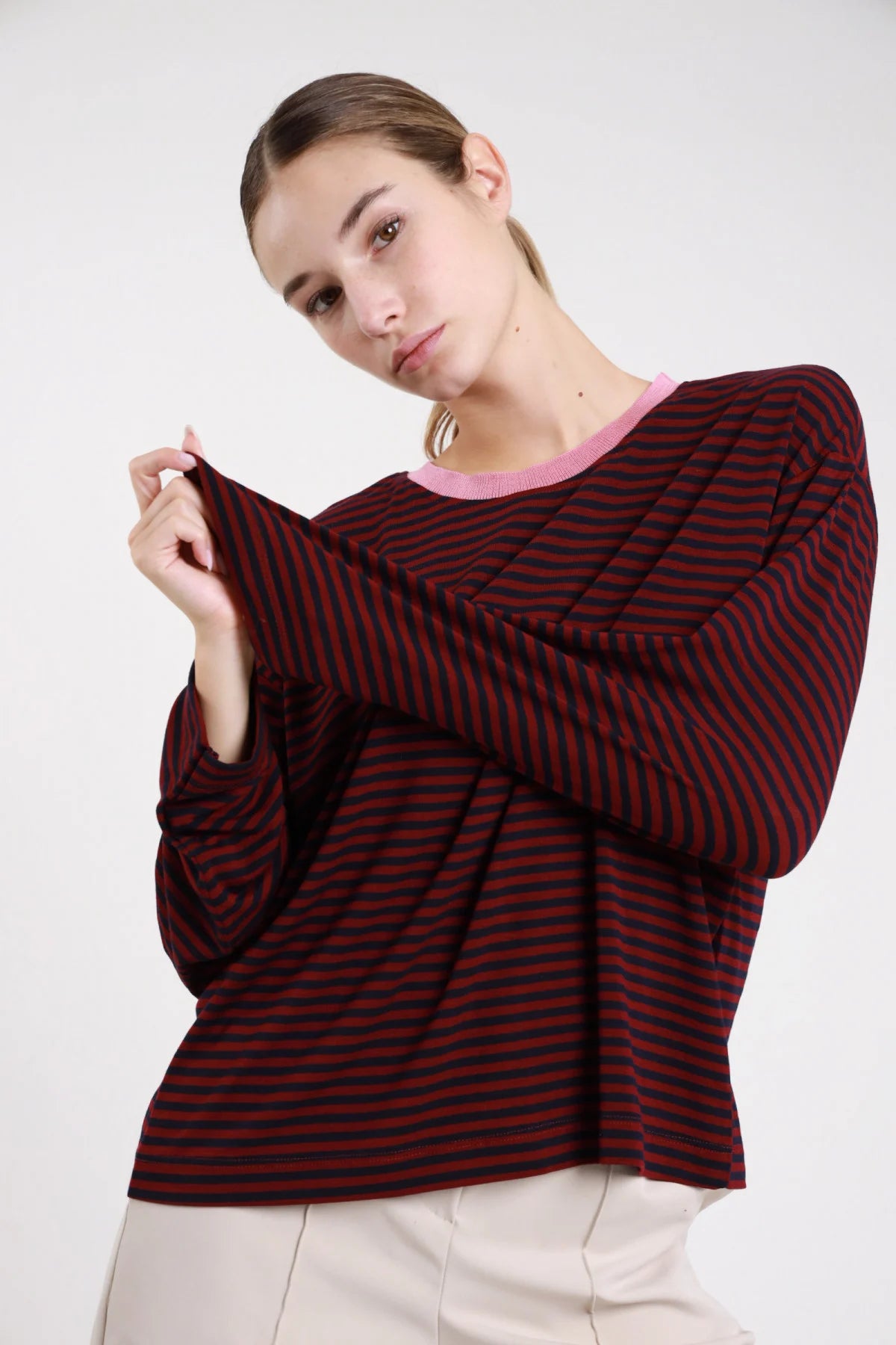 Maglia girocollo a righe