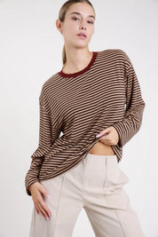 Maglia girocollo a righe