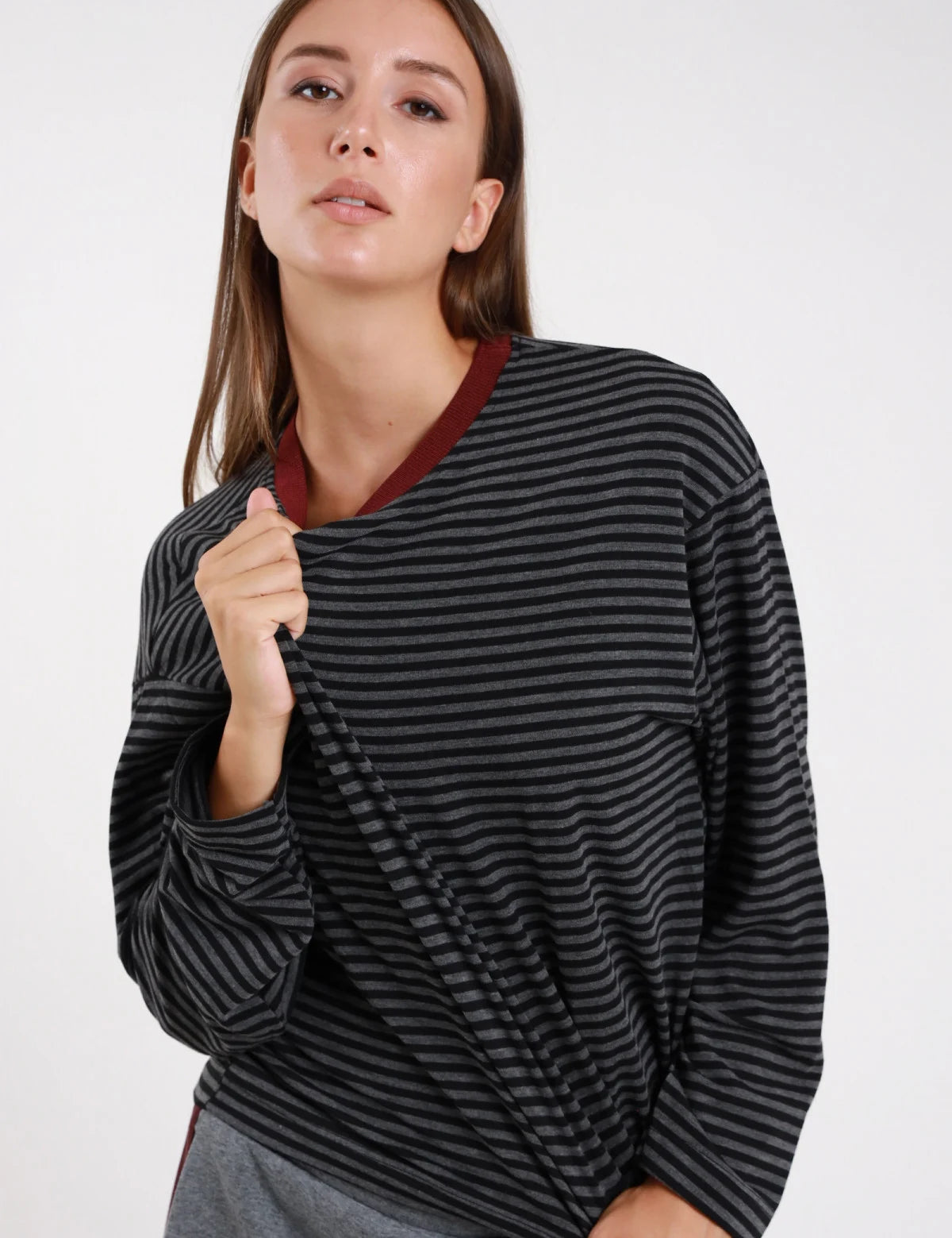 Maglia girocollo a righe