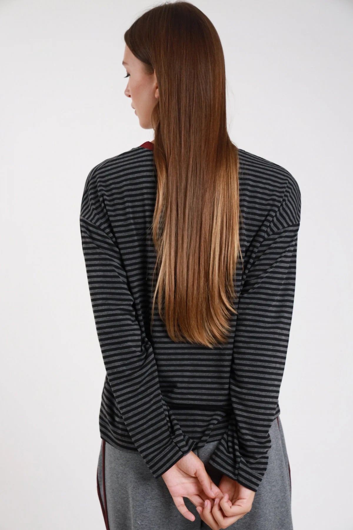Maglia girocollo a righe