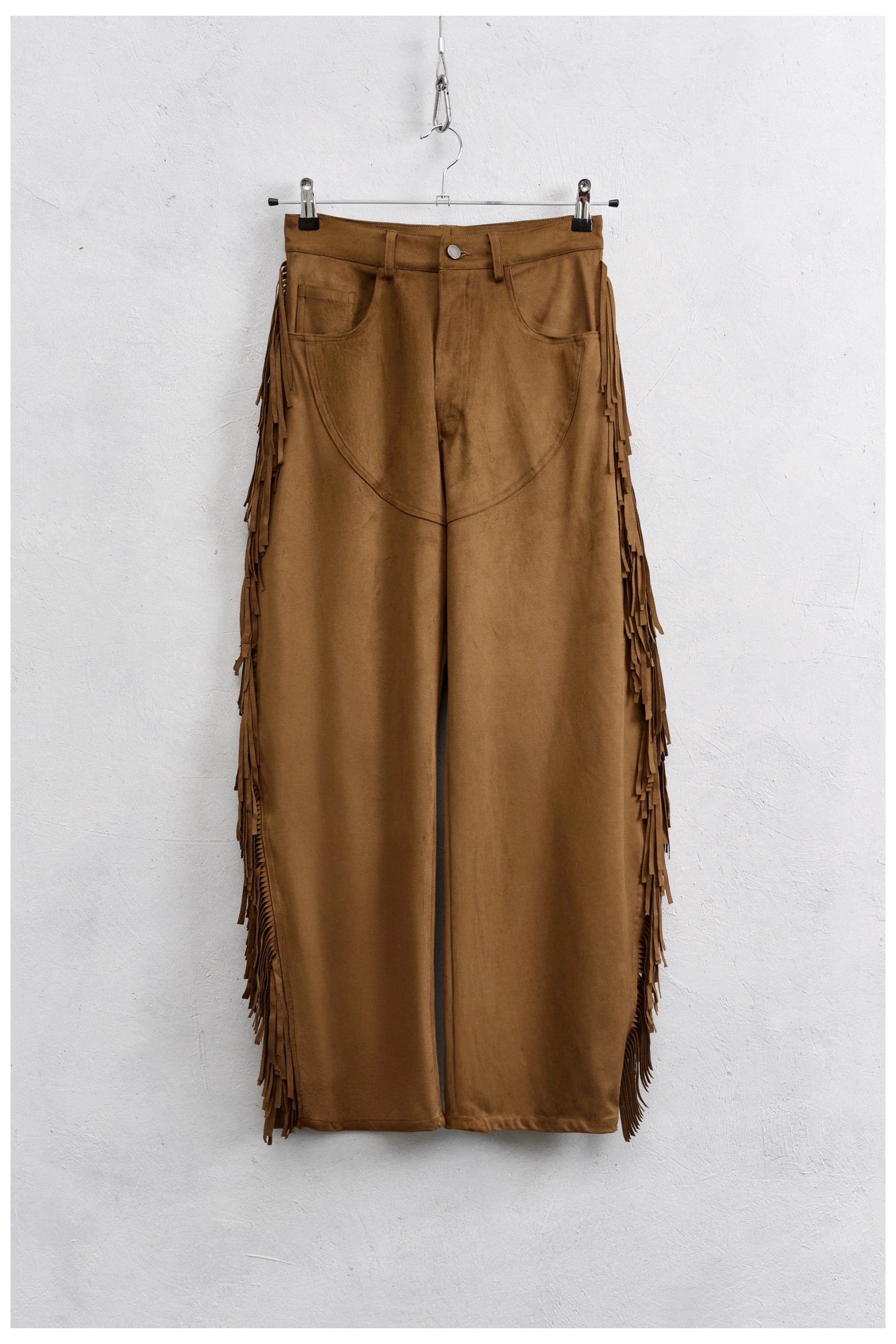 Pantalone suede con frange