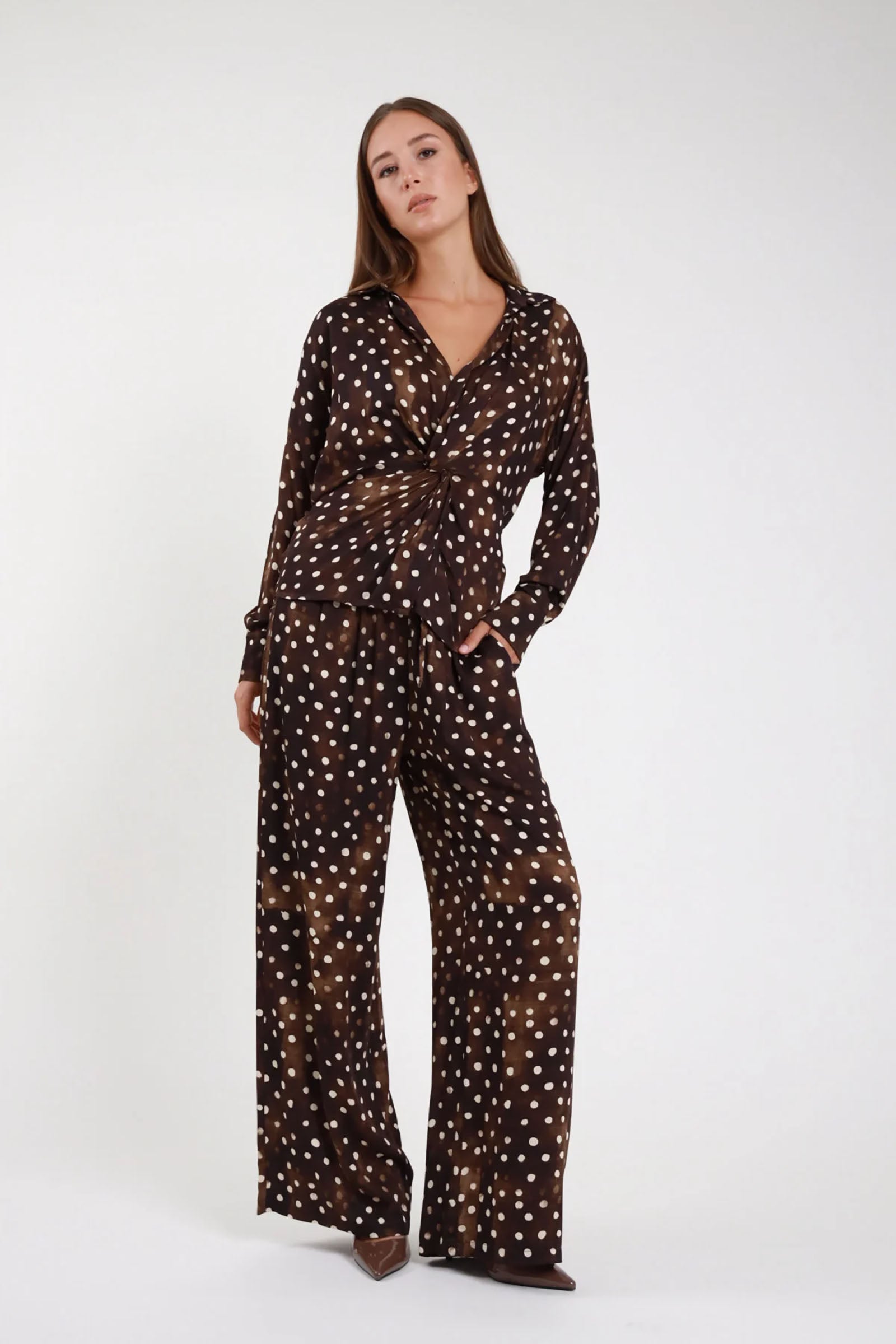 Pantalone fluido pois