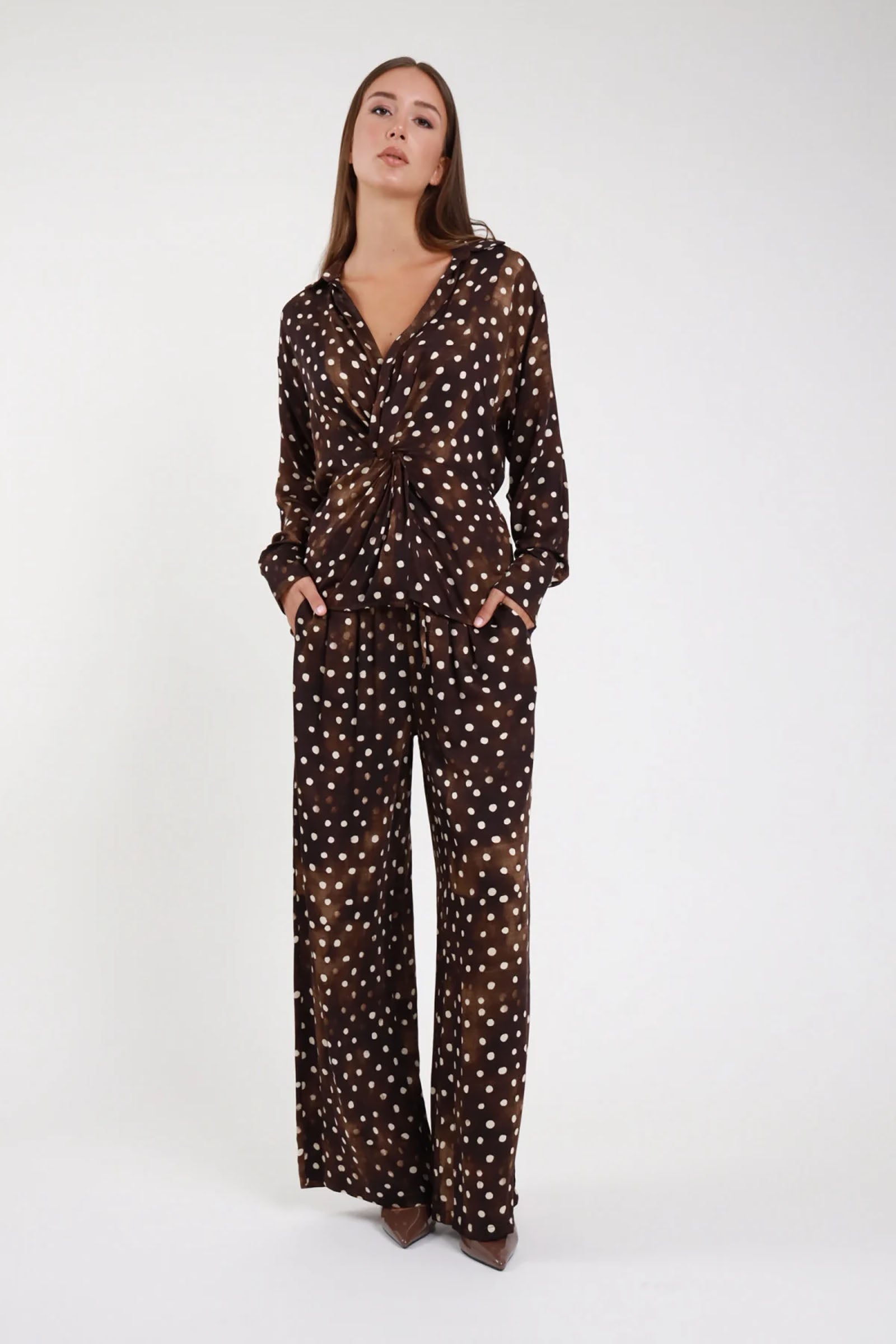 Pantalone fluido pois