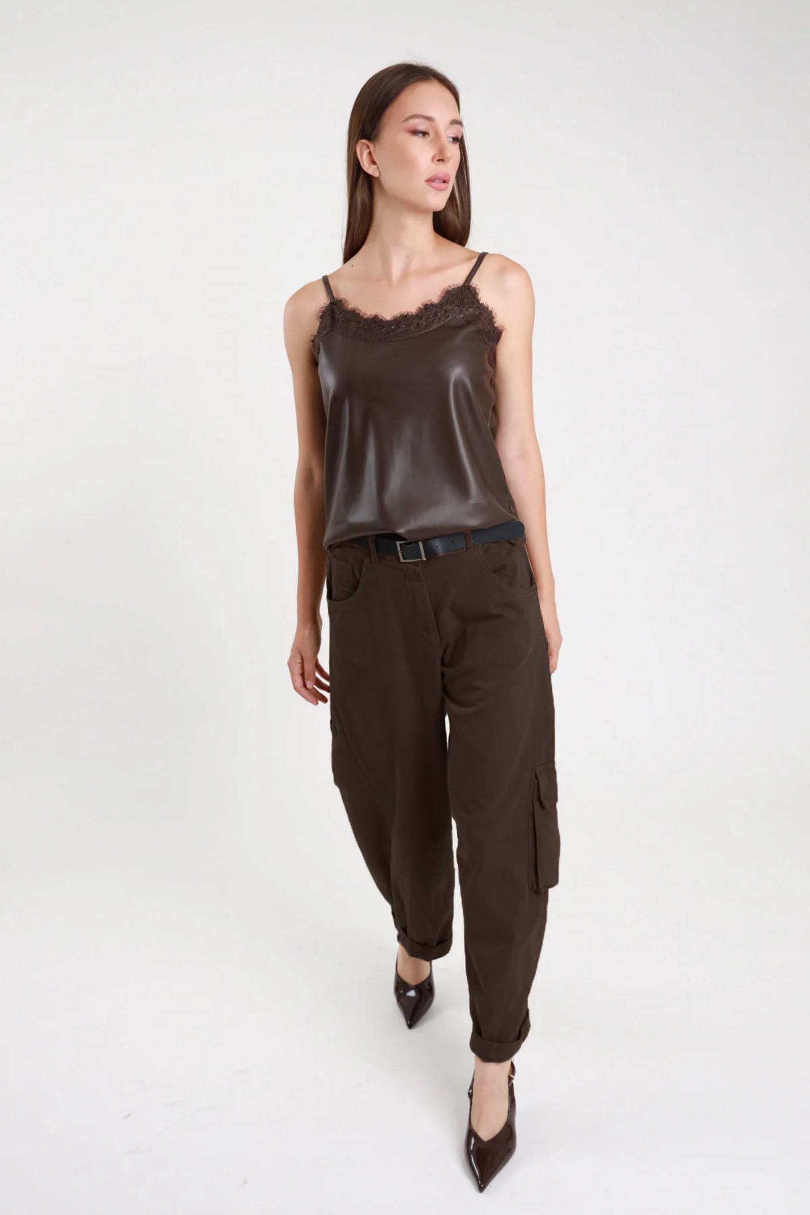 Pantalone cargo barrel fit