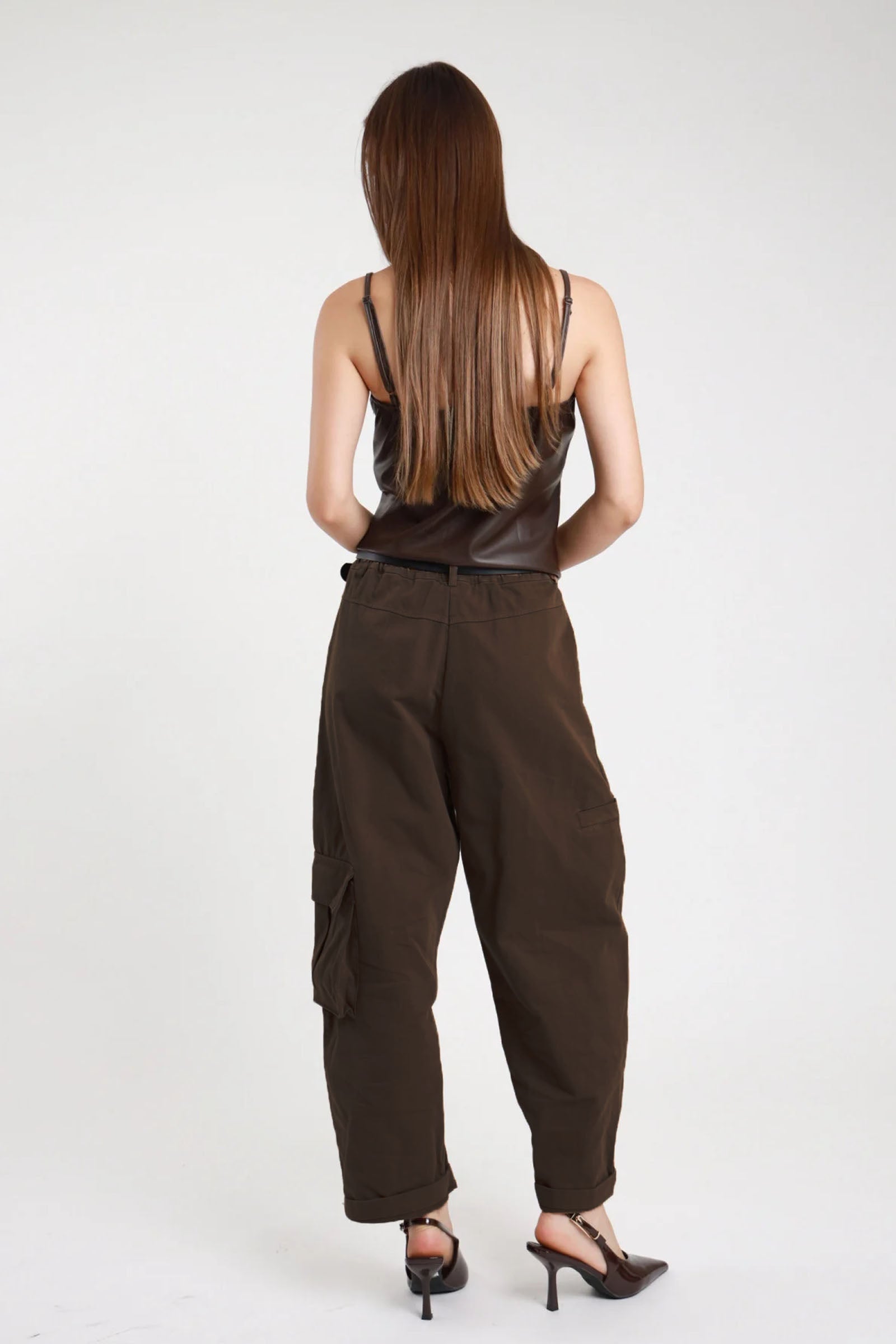 Pantalone cargo barrel fit