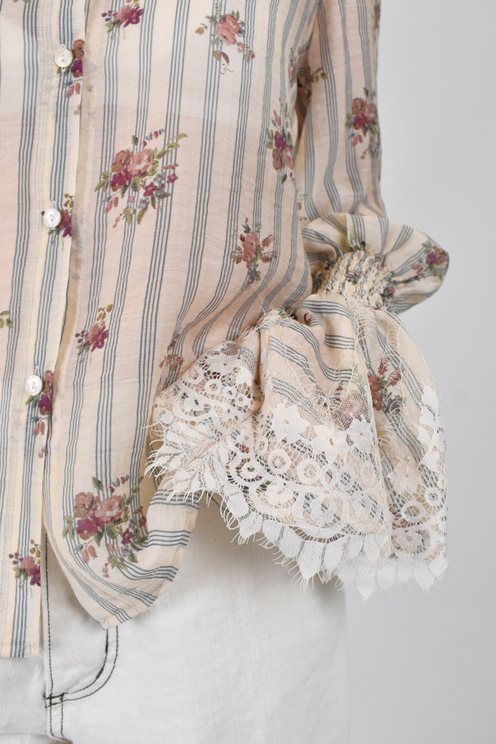 Camicia fantasia manica pizzo