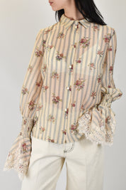 Camicia fantasia manica pizzo