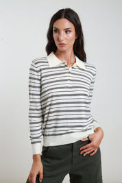 Polo righe manica lunga
