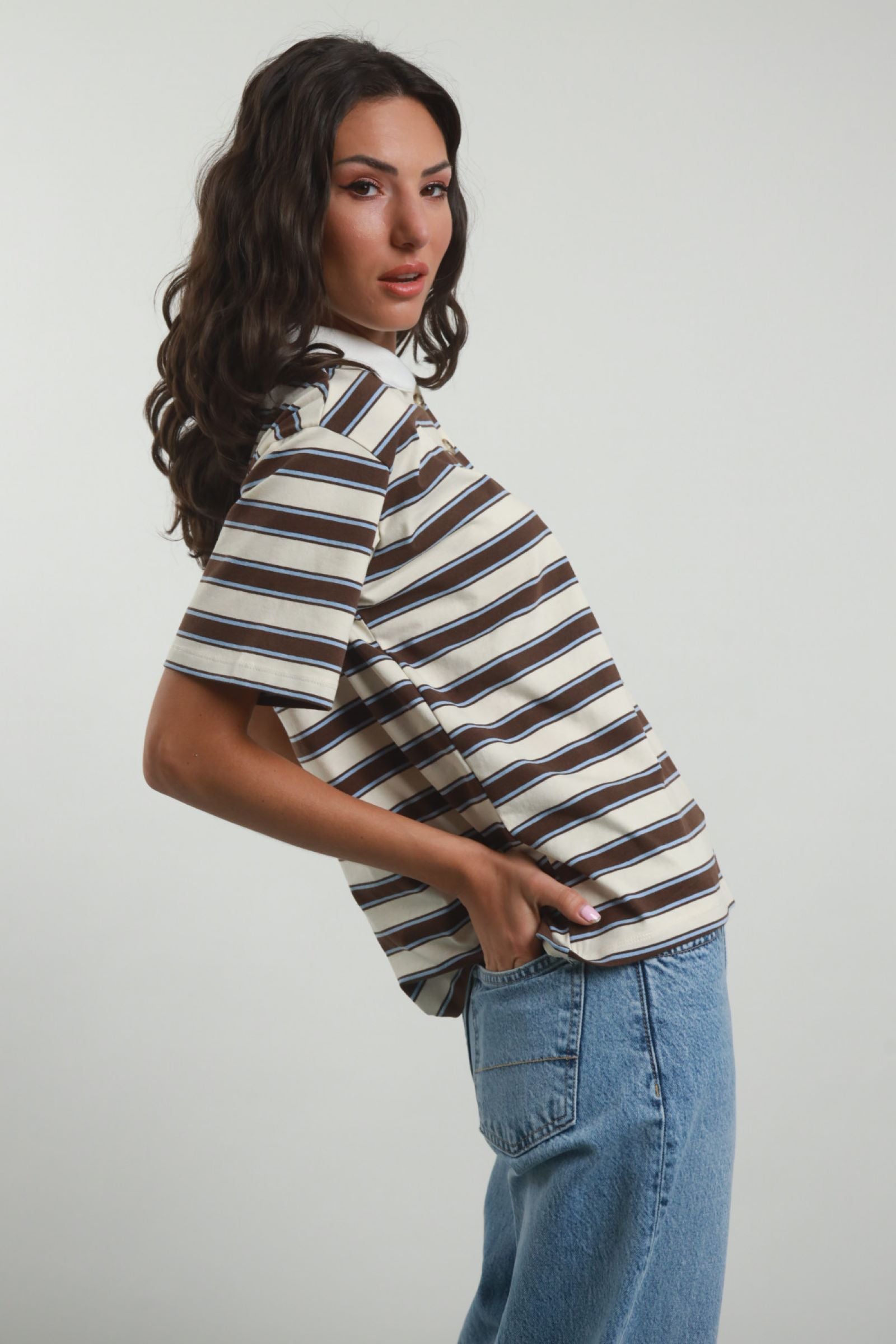Polo rigata m/manica