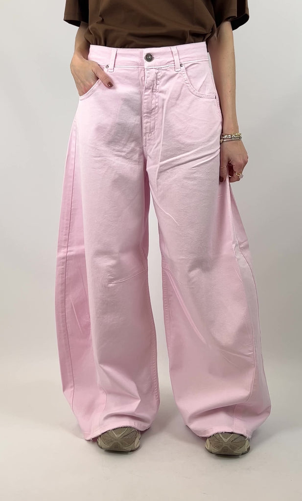Pantalone God Save Denim IRIDE balloon fit con orlo a taglio vivo