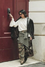 HaveOne t-shirt in cotone con manica a campana, colore bianco ottico