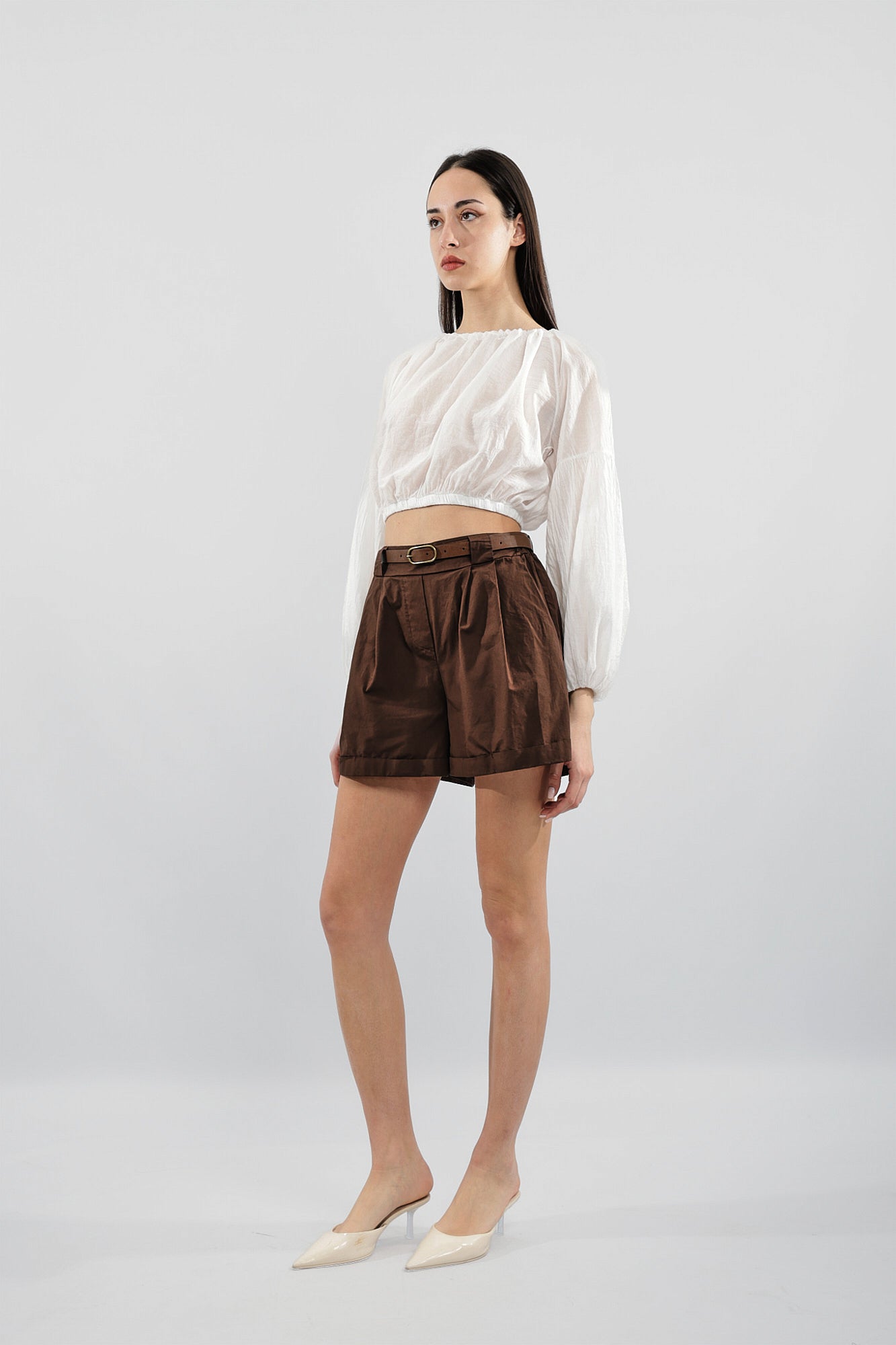 Shorts cotone risvolto