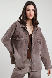 Giacca camicia denim