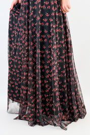 Abito lungo tulle fiori
