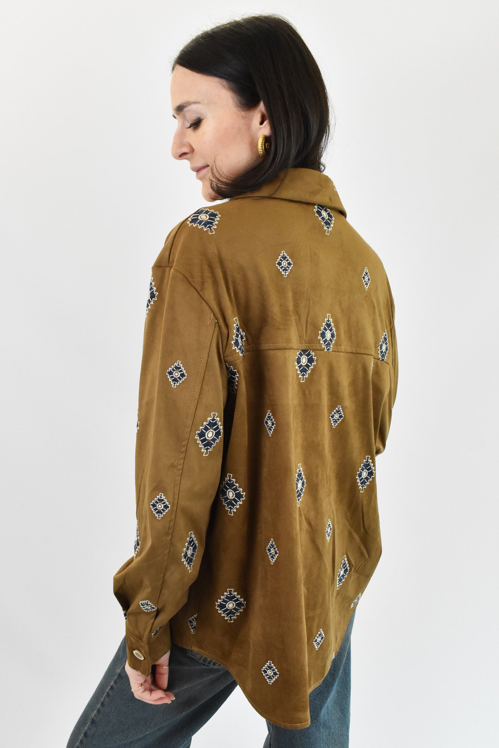 Camicia ecodainetto con ricami