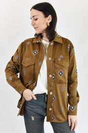 Camicia ecodainetto con ricami