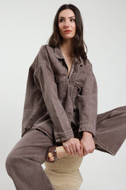 Giacca camicia denim