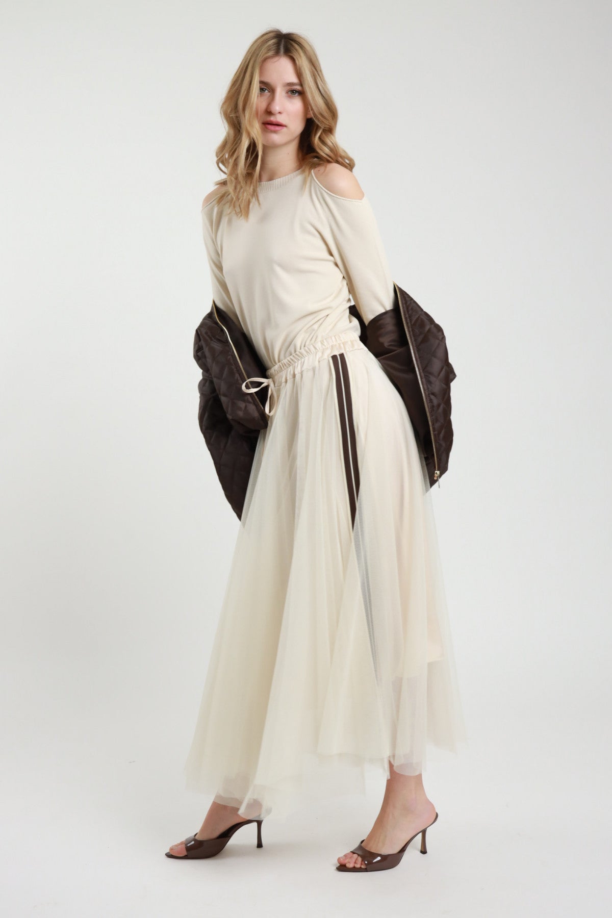 Gonna con tulle e bande