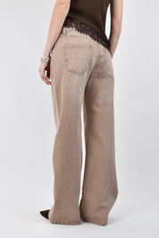 Jeans straight leg a vita bassa da donna di Susy Mix modello Tina, colore sabbiato, jtinaw622