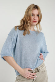 Maglia manica 3/4 lurex