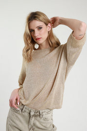 Maglia manica 3/4 lurex