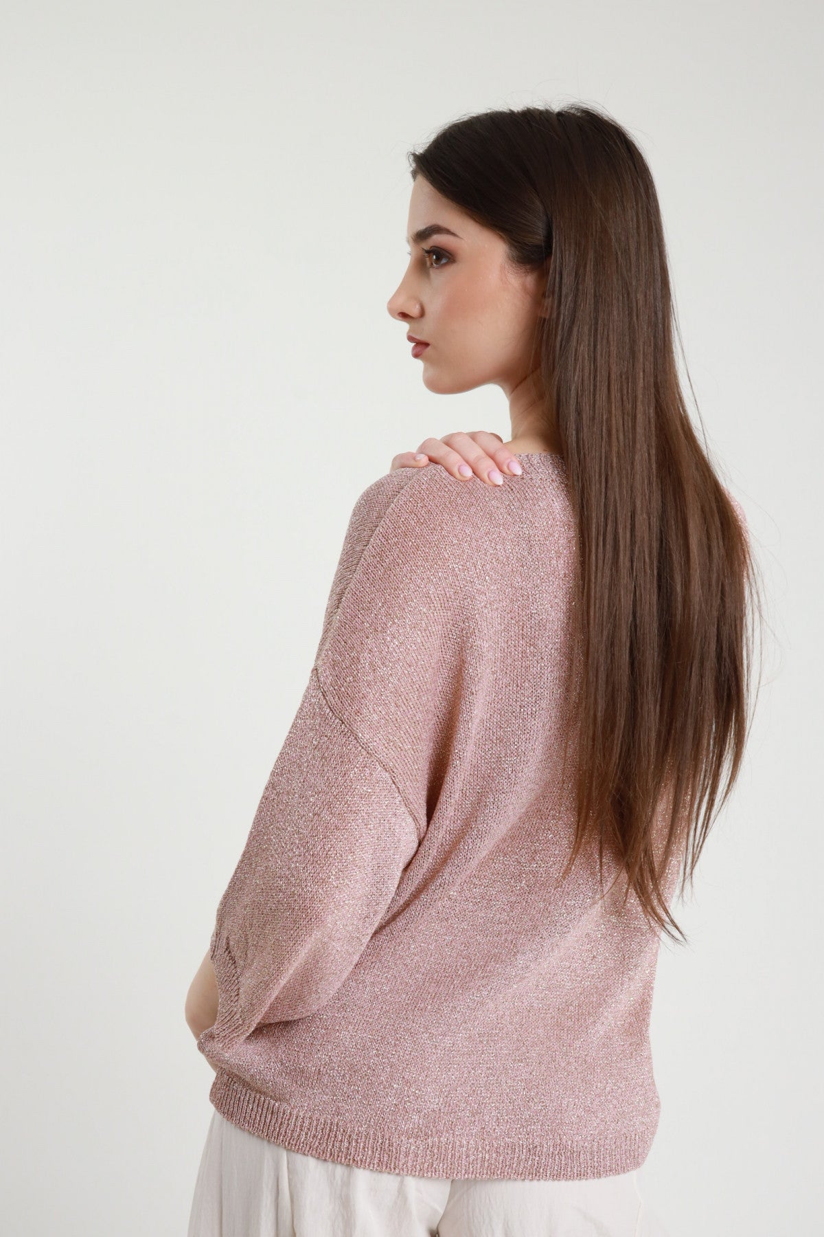 Maglia manica 3/4 lurex