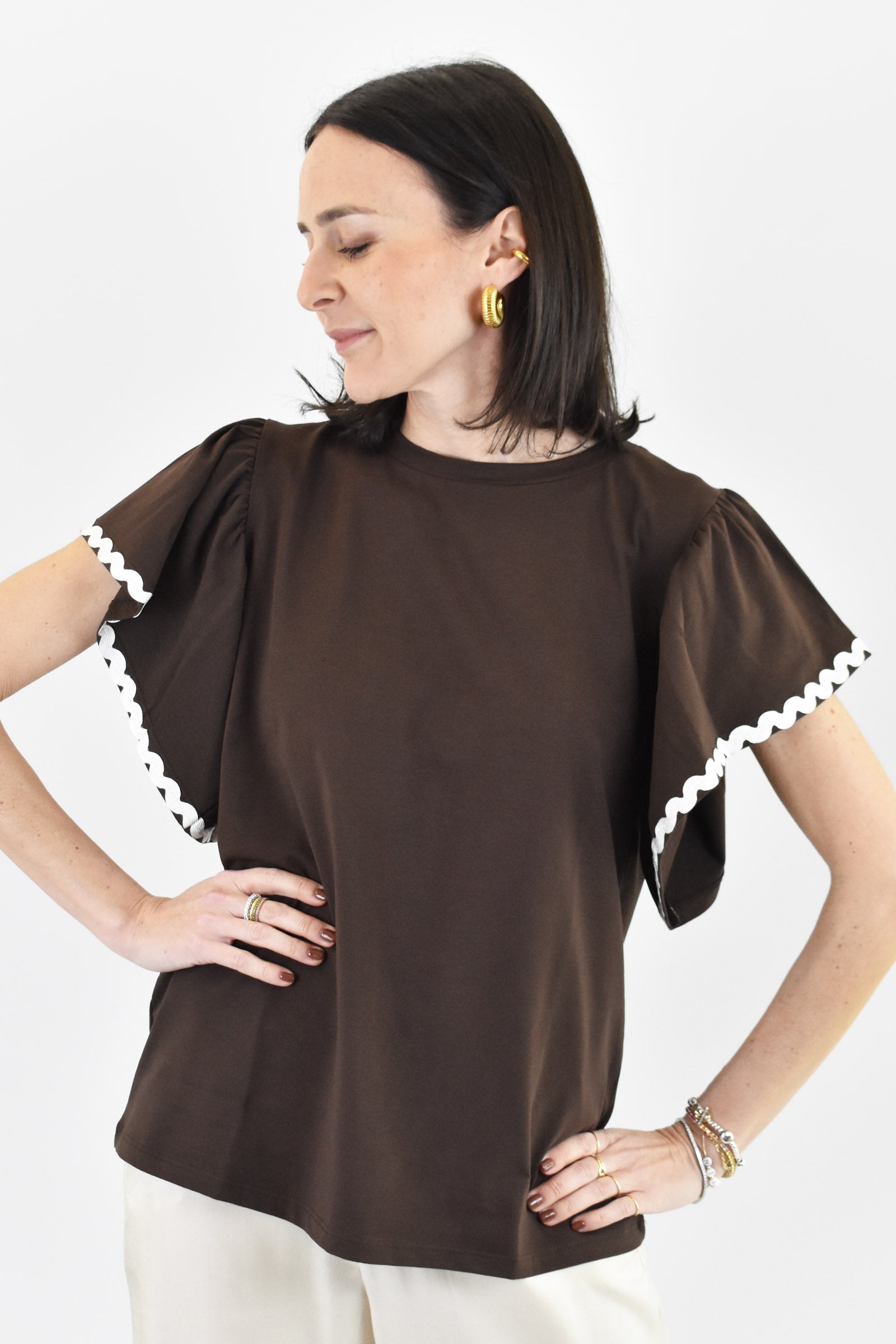 T-shirt rouge maniche