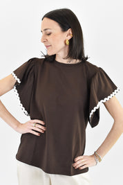 T-shirt rouge maniche