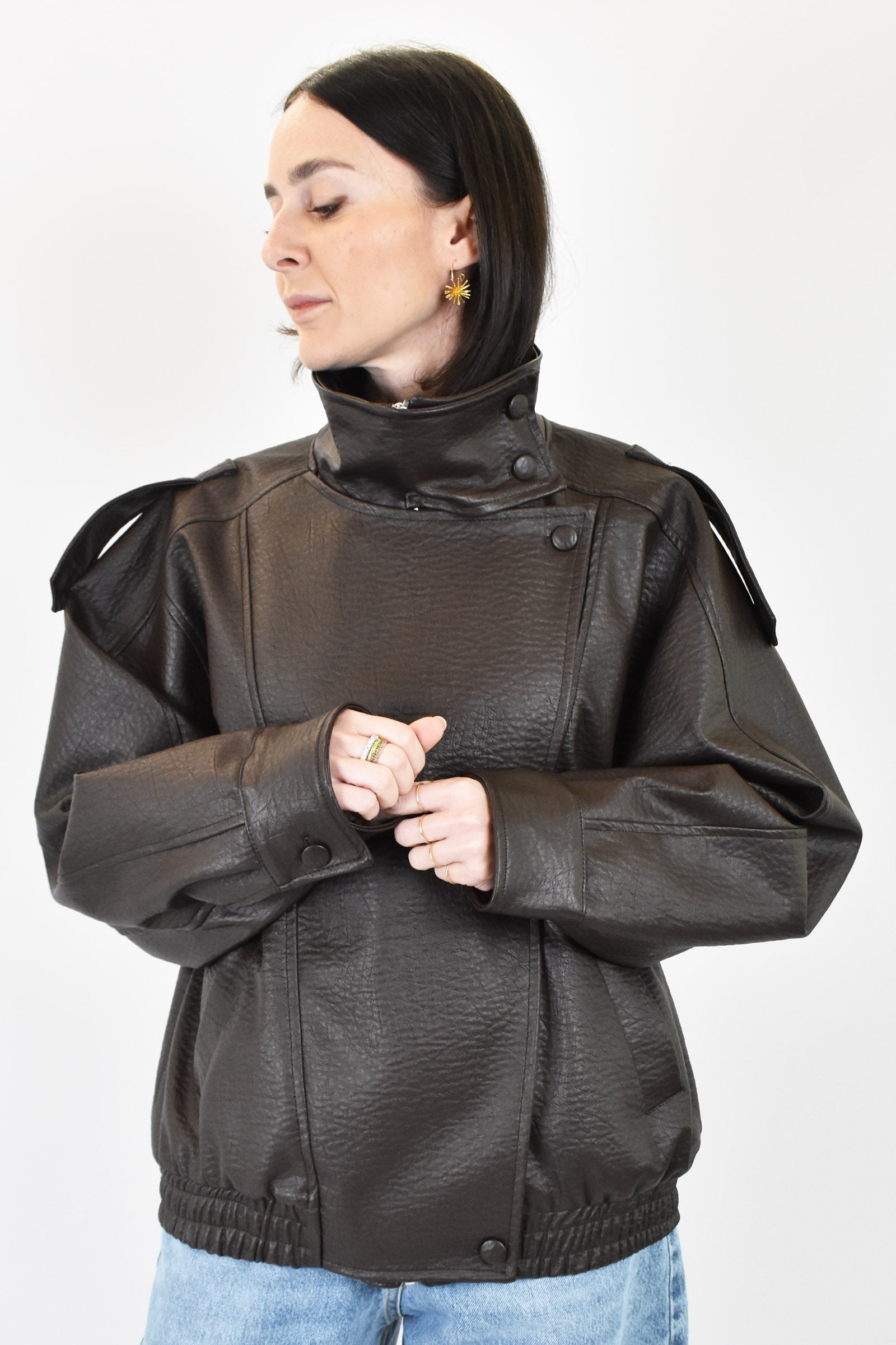 Bomber ecopelle martellata