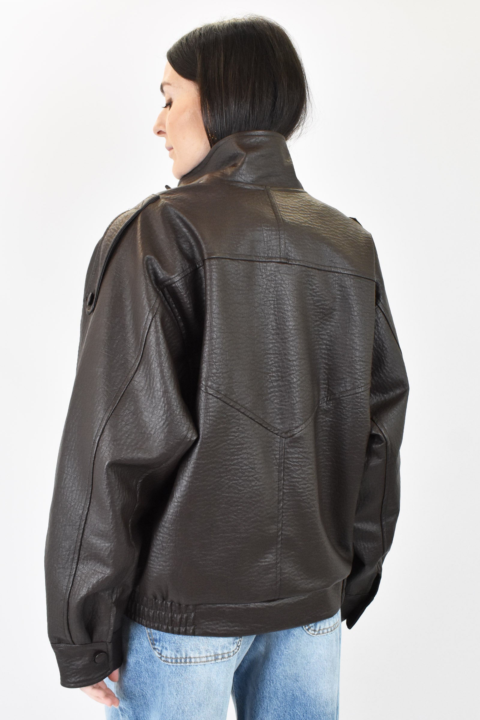 Bomber ecopelle martellata