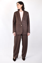 Giacca in eco dainetto Susy Mix monopetto, modello pp34t311