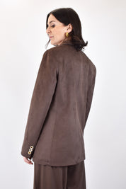 Giacca in eco dainetto Susy Mix monopetto, modello pp34t311