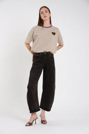 Jeans barrel sabbiato