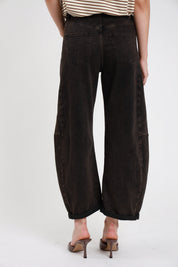 Jeans barrel sabbiato