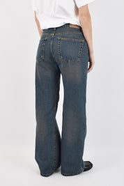 Jeans Susy Mix modello TINA straight leg a vita bassa in denim scuro leggermente invecchiato, casual chic, articolo jwtin88874