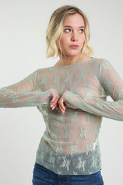 maglia di pizzo verde Susy Mix, modello 10997