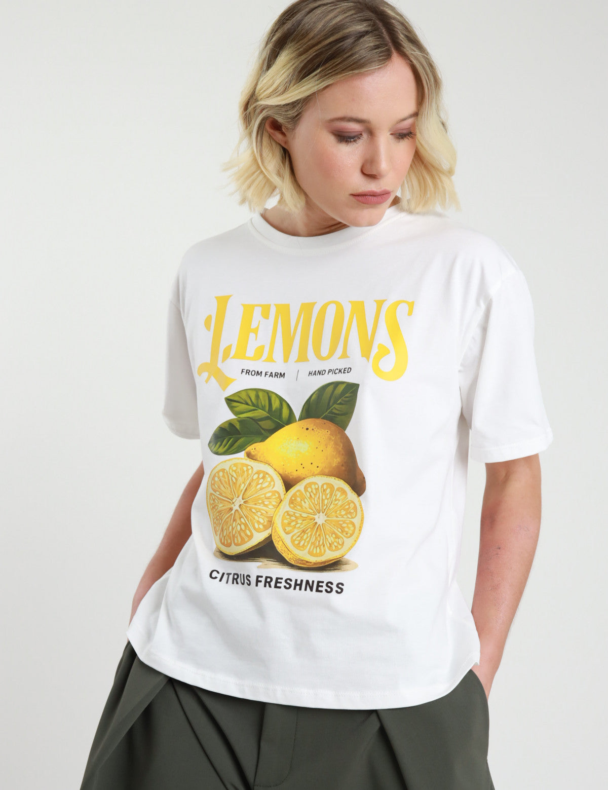 t-shirt doona di susy mix con stampa lemons, articolo 234m