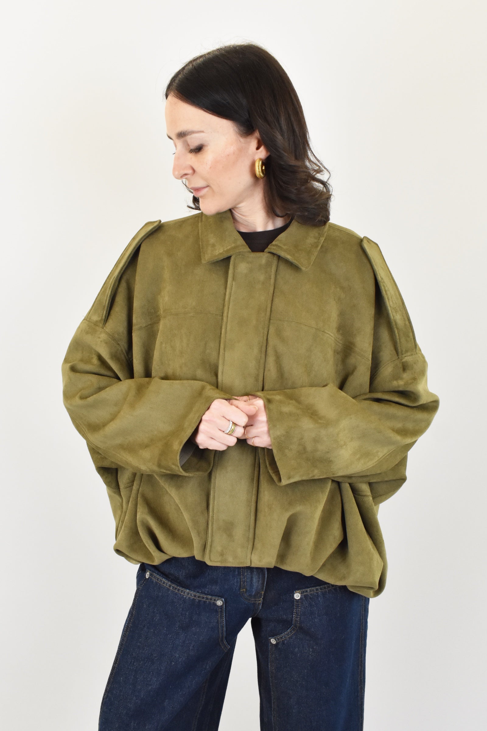 Bomber arricciato ecodainetto