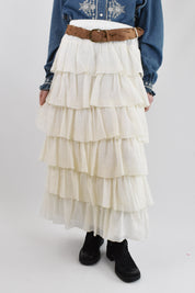 Gonna a balze con cintura