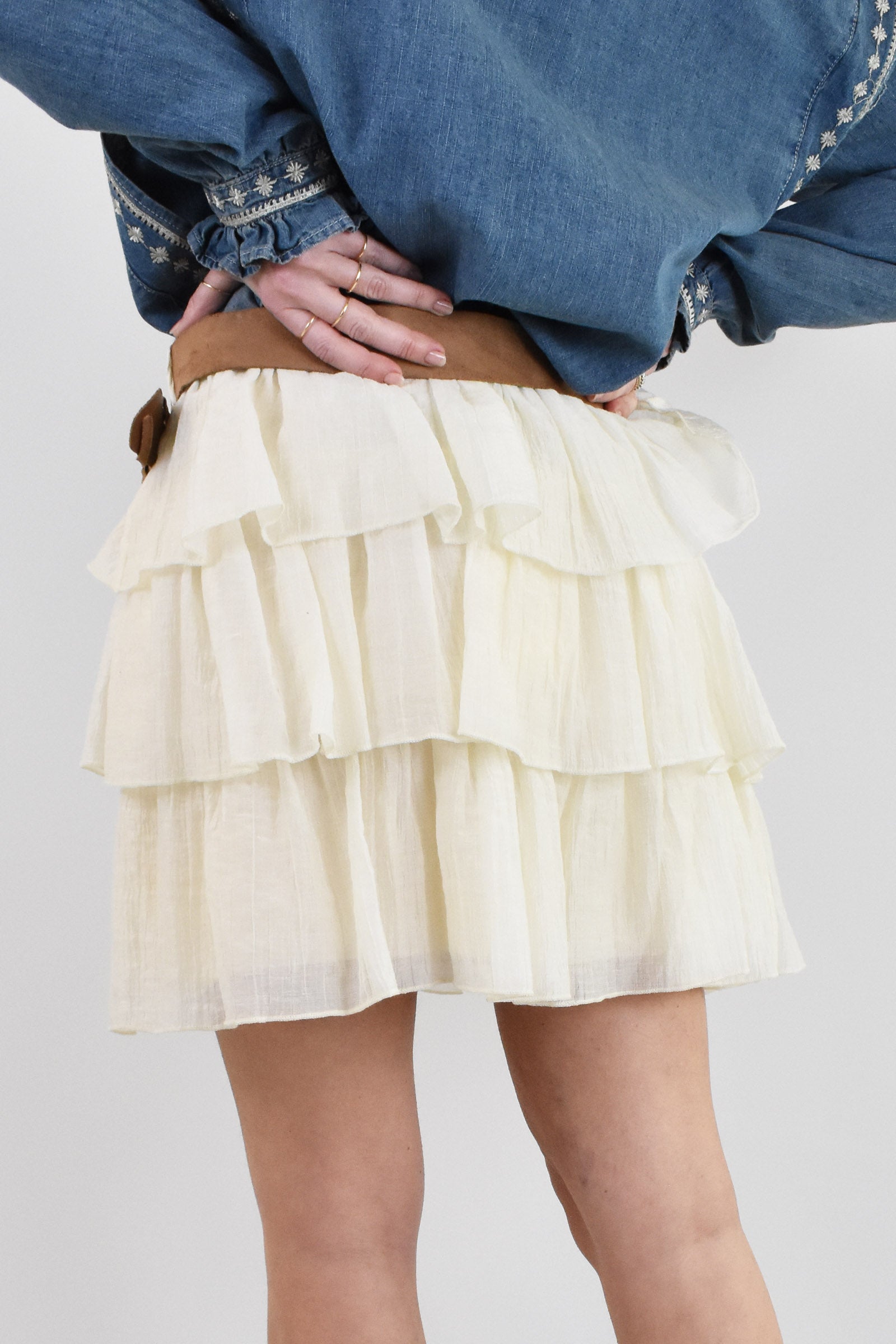 Minigonna balze con cintura