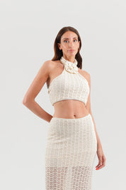 Top crochet scollo americano