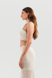 Top crochet scollo americano