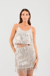 foto indossata top paillettes argento HaveOne modello RGE-P060